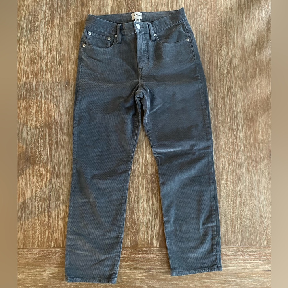J. Crew Women’s Vintage Slim Straight Corduroy Pants Gray Size 2P